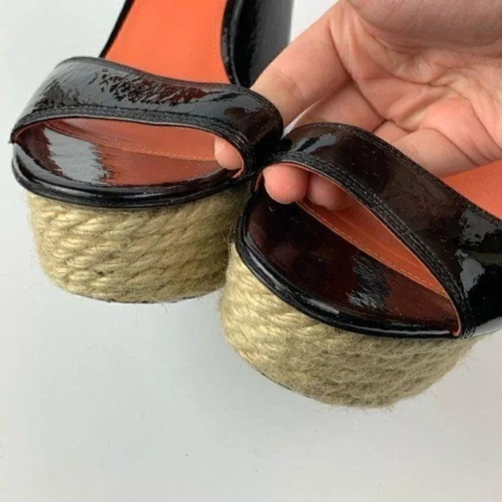 Via Spiga platforms size 8.5 black patent leather